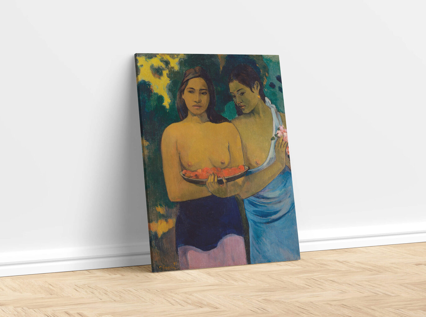Jäljennös Kaksi tahitilaista naista (Paul Gauguin), 100 x 70 cm hinta ja tiedot | Taulut | hobbyhall.fi