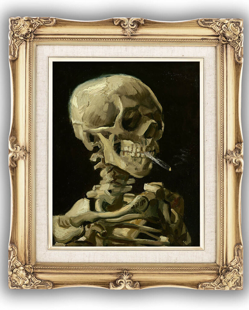 Jäljennös Luurankopää palavalla savukkeella (Vincent Van Gogh), 100 x 70 cm hinta ja tiedot | Taulut | hobbyhall.fi
