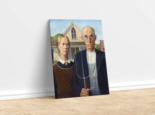 Jäljennös American Gothic (Grant Wood), 100 x 70 cm hinta ja tiedot | Taulut | hobbyhall.fi