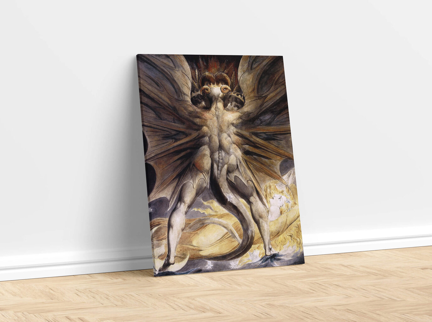 Jäljennös Suuri punainen lohikäärme ja aurinkoon pukeutunut nainen (William Blake), 100 x 70 cm hinta ja tiedot | Taulut | hobbyhall.fi