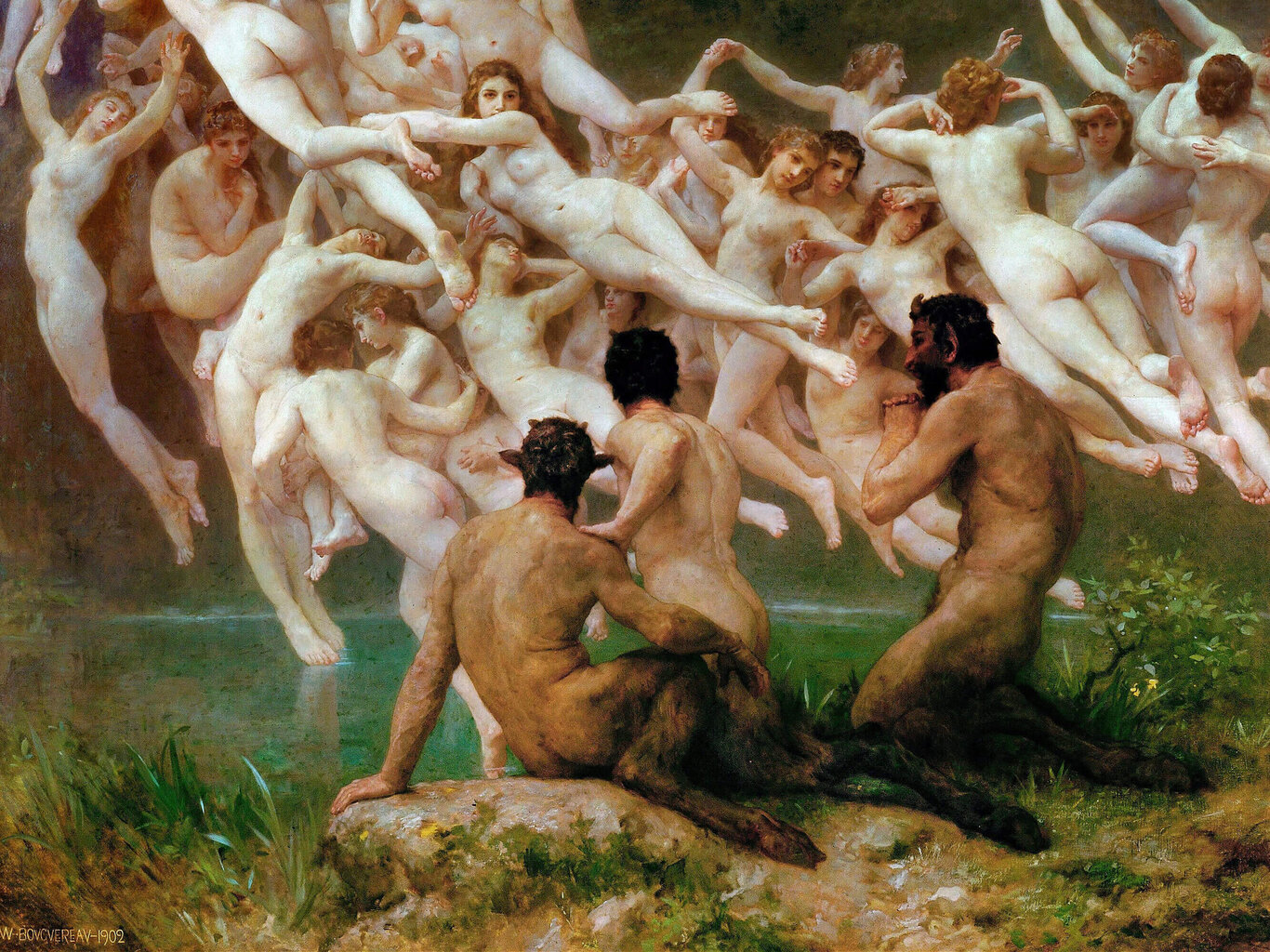 Maalaus Oreade (Wilhelm-Adolphe Bouguereau), 100 x 70 cm hinta ja tiedot | Taulut | hobbyhall.fi