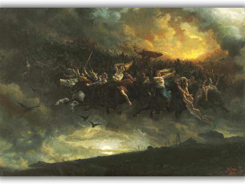 Jäljennös Wild Hunt (Peter Nikolai Arbo), 100 x 70 cm