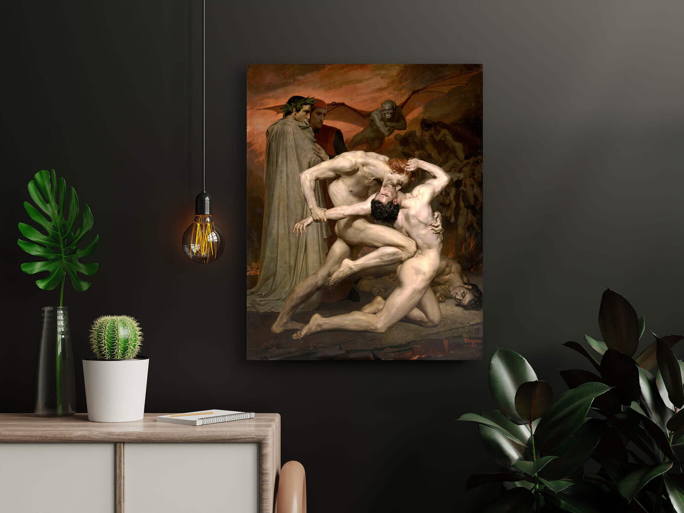 Jäljennös Dante ja Vergilius (William-Adolphe Bouguereau), 100 x 70 cm hinta ja tiedot | Taulut | hobbyhall.fi