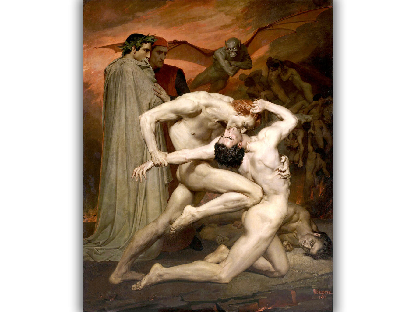 Jäljennös Dante ja Vergilius (William-Adolphe Bouguereau), 100 x 70 cm hinta ja tiedot | Taulut | hobbyhall.fi