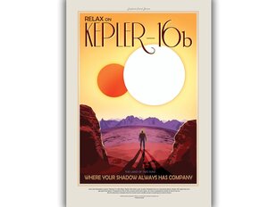 Juliste NASA: Kepler 16b, 59 x 84 cm (A1), hinta ja tiedot | Taulut | hobbyhall.fi