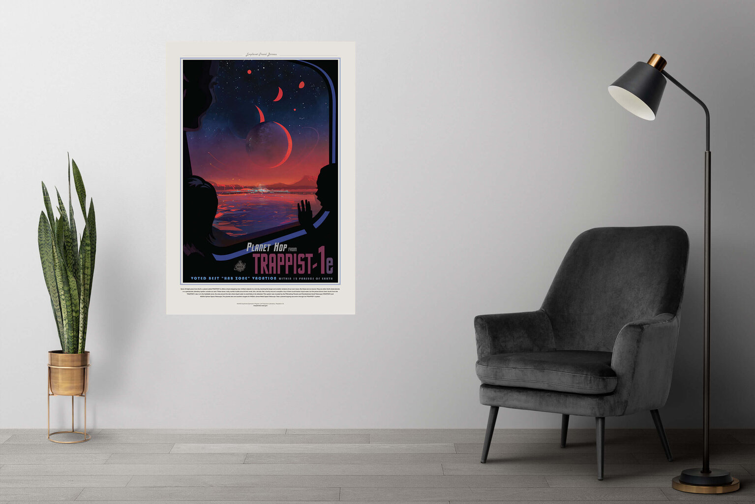 Juliste NASA: Trappist 1d, 59 x 84 cm (A1), hinta ja tiedot | Taulut | hobbyhall.fi