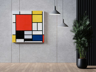 Jäljennös Kokoonpano punainen, keltainen, sininen ja musta (Piet Mondrian), 100 x 100 cm hinta ja tiedot | Taulut | hobbyhall.fi
