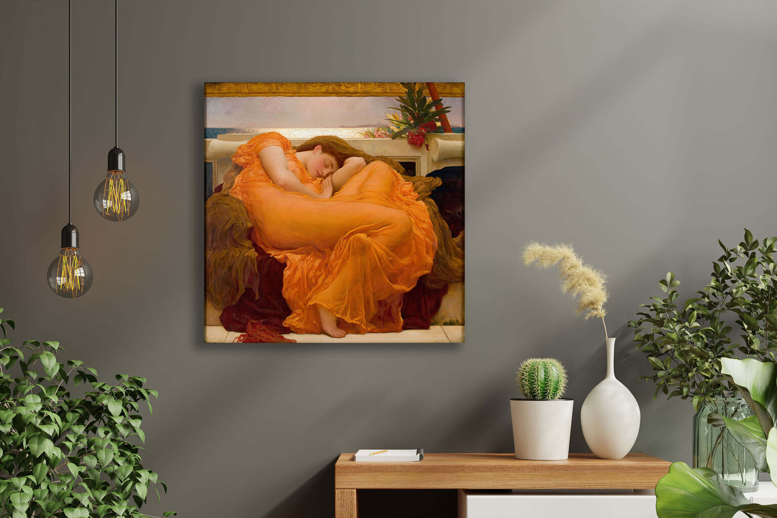 Jäljennös Flaming June (Frederic Leighton), 100 x 100 cm hinta ja tiedot | Taulut | hobbyhall.fi