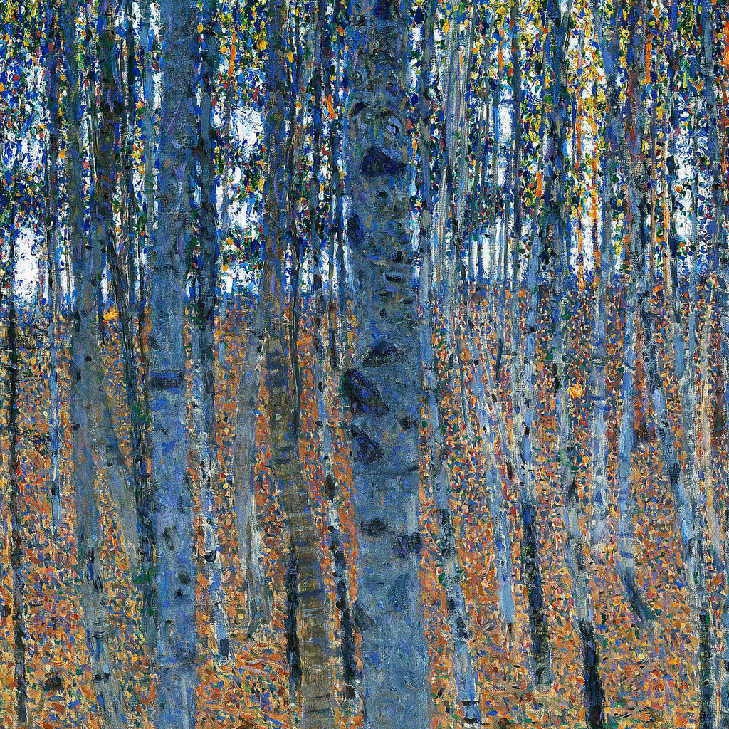 Jäljennös Pyökkimetsä I (Gustav Klimt), 100 x 100 cm hinta ja tiedot | Taulut | hobbyhall.fi