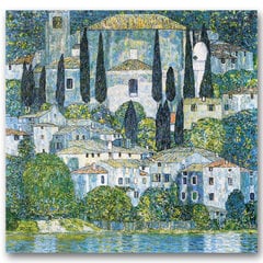 Jäljennös kirkko Cassonessa (Gustav Klimt), 100 x 100 cm hinta ja tiedot | Taulut | hobbyhall.fi