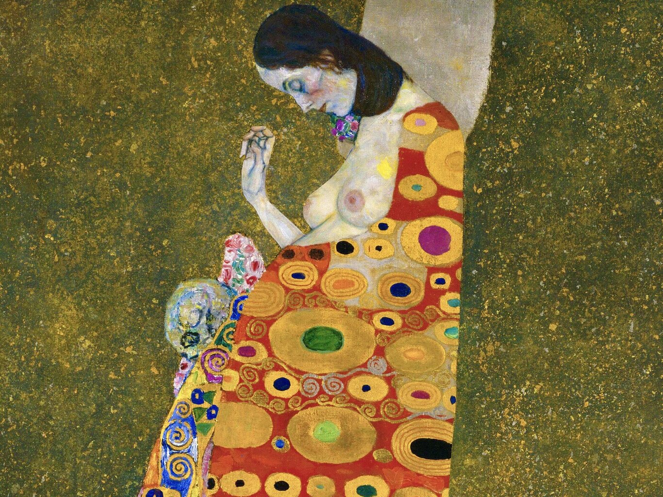 Jäljennös "Hope II" (Gustav Klimt), 100x100 cm hinta ja tiedot | Taulut | hobbyhall.fi