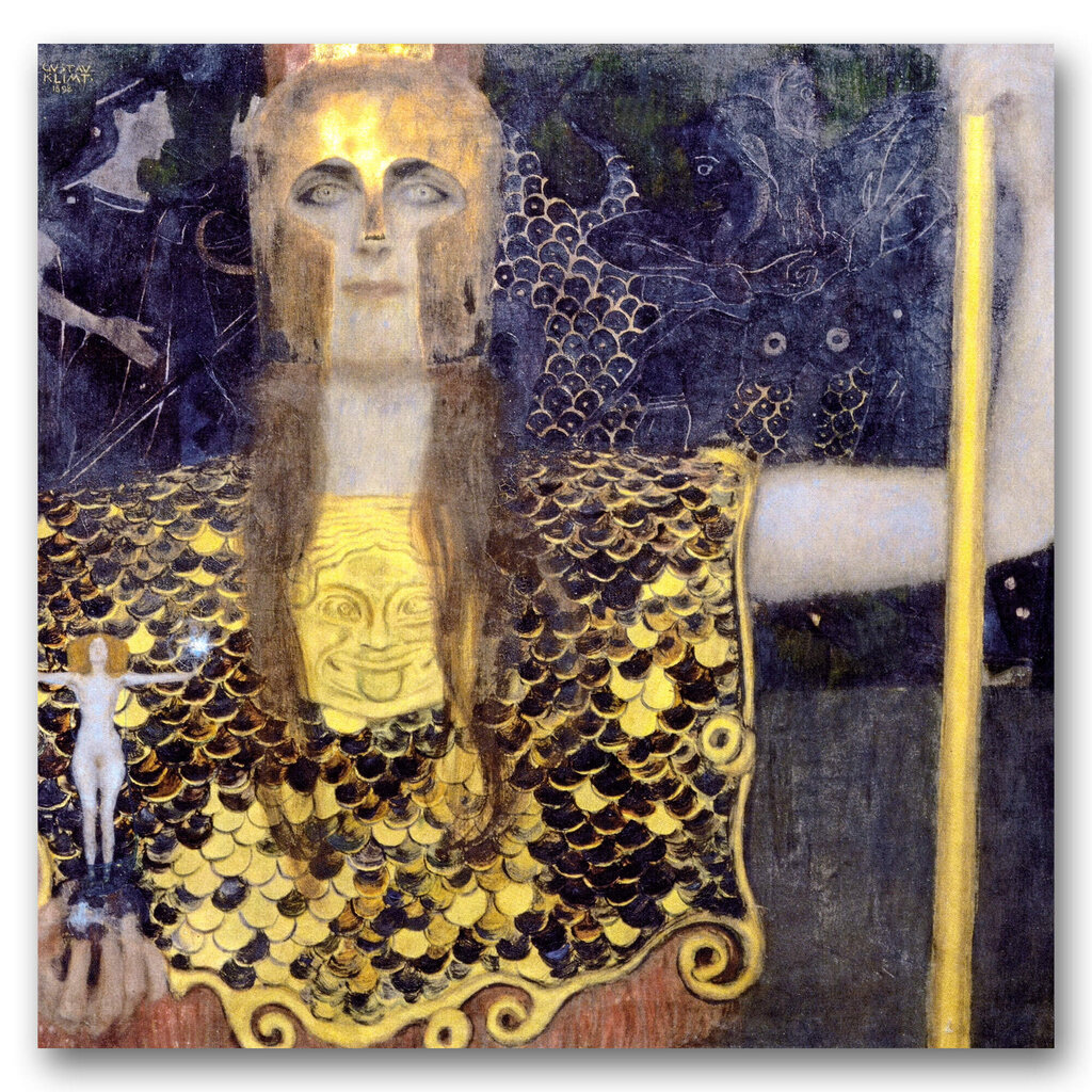 Jäljennös Athena Pallada (Gustav Klimt), 100 x 100 cm hinta ja tiedot | Taulut | hobbyhall.fi