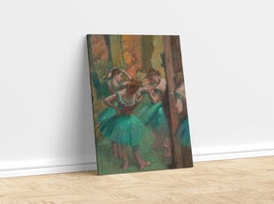 Jäljennös Tanssijat vaaleanpunaisena ja vihreänä, Edgar Degas, 100 x 80 cm hinta ja tiedot | Taulut | hobbyhall.fi