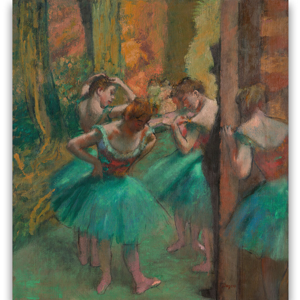 Jäljennös Tanssijat vaaleanpunaisena ja vihreänä, Edgar Degas, 100 x 80 cm hinta ja tiedot | Taulut | hobbyhall.fi