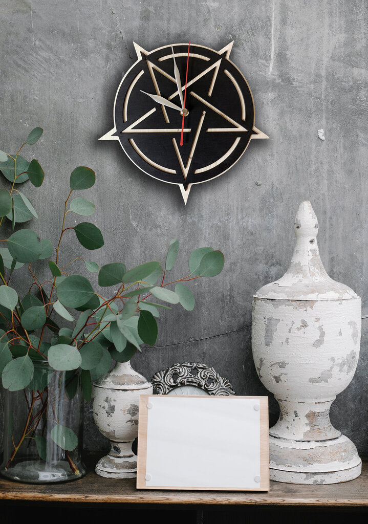 Seinäkello Pentagram, 40 cm - Wolf Kult hinta ja tiedot | Kellot | hobbyhall.fi