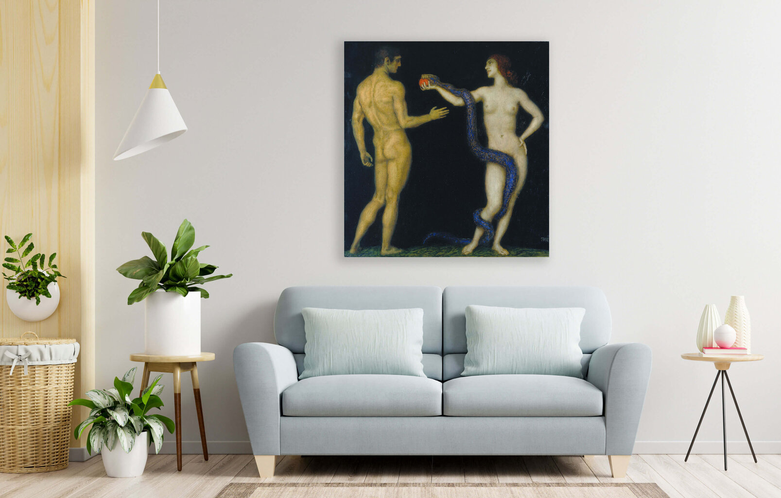 Jäljennös Adam ja Eeva (Franz von Stuck), 100 x 100 cm hinta ja tiedot | Taulut | hobbyhall.fi
