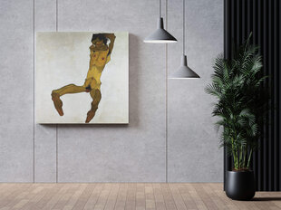 Jäljennös Istuva alaston mies (omakuva) (Egon Schiele), 100 x 100 cm hinta ja tiedot | Eroottiset lahjat | hobbyhall.fi