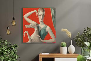 Jäljennös Elegant Lady ja afganistanikoira, 100 x 100 cm hinta ja tiedot | Taulut | hobbyhall.fi