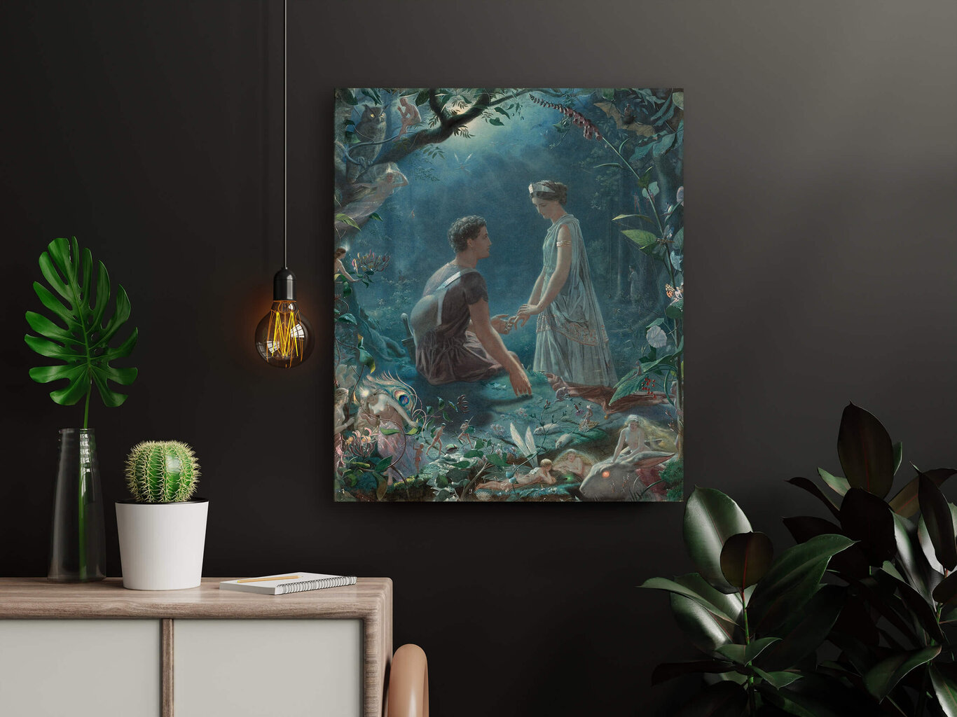 Jäljennös Hermia ja Lysander (John Simmons), 100 x 80 cm hinta ja tiedot | Taulut | hobbyhall.fi