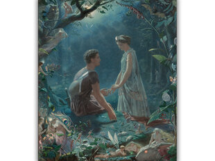 Jäljennös Hermia ja Lysander (John Simmons), 100 x 80 cm hinta ja tiedot | Taulut | hobbyhall.fi