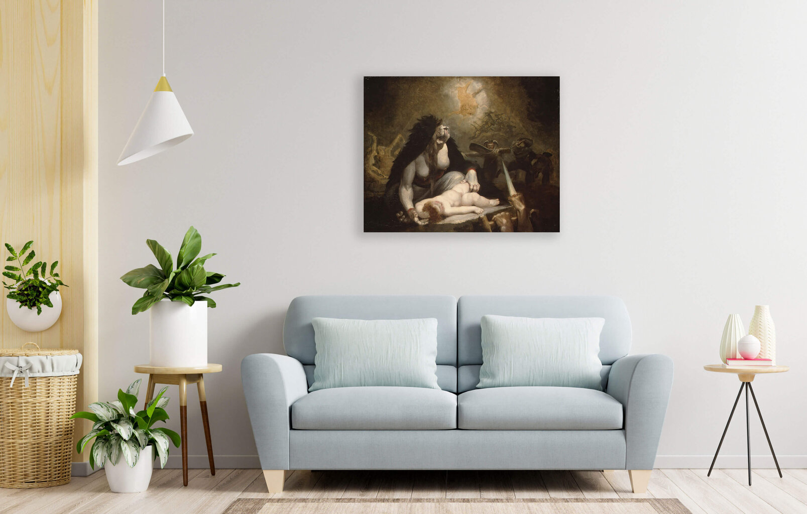 Jäljennös Yön noita Lapin noitien kylässä (Heinrich Fuseli), 100 x 80 cm hinta ja tiedot | Taulut | hobbyhall.fi