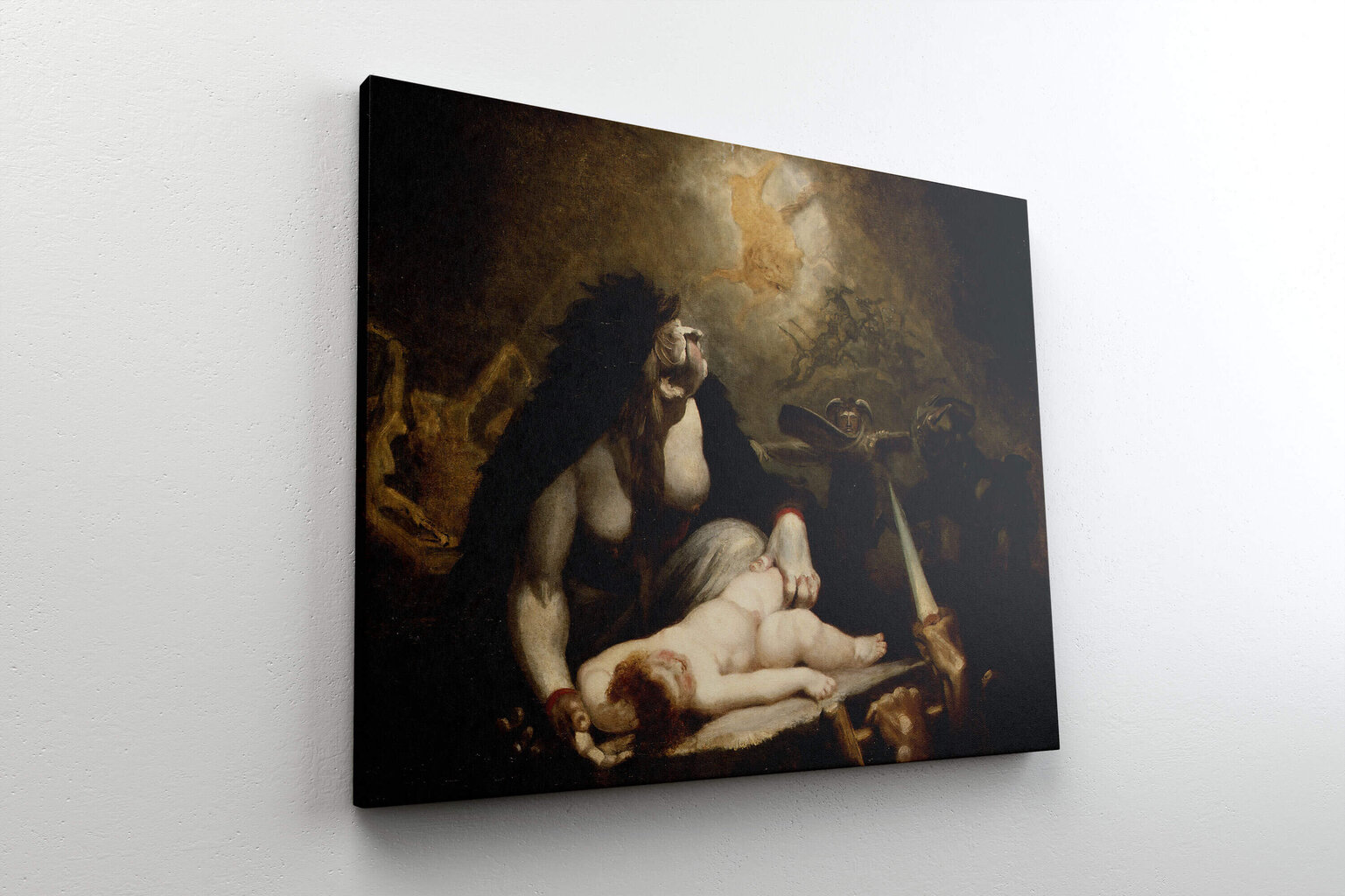 Jäljennös Yön noita Lapin noitien kylässä (Heinrich Fuseli), 100 x 80 cm hinta ja tiedot | Taulut | hobbyhall.fi