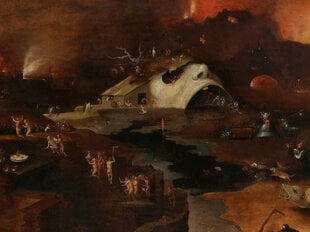 Jäljennös Kristuksen laskeutuminen helvettiin (Hieronymus Boschin seuraaja), 100 x 50 cm hinta ja tiedot | Taulut | hobbyhall.fi