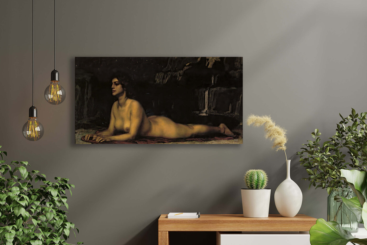 Jäljennös Sfinksi (Franz von Stuck), 100 x 50 cm hinta ja tiedot | Taulut | hobbyhall.fi
