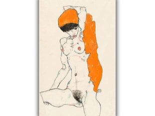 Jäljennös Vulgar Nude Woman (Egon Schiele), 100 x 70 cm hinta ja tiedot | Eroottiset lahjat | hobbyhall.fi