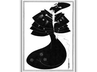 Jäljennös The Black Cape (Aubrey Vincent Beardsley), 100 x 70 cm hinta ja tiedot | Taulut | hobbyhall.fi
