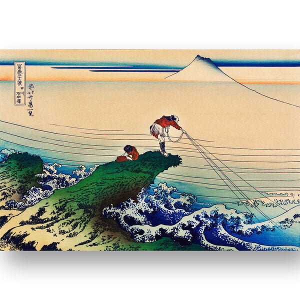 Jäljennös Koshu Kajikazawa (Katsushika Hokusai), 100 x 70 cm