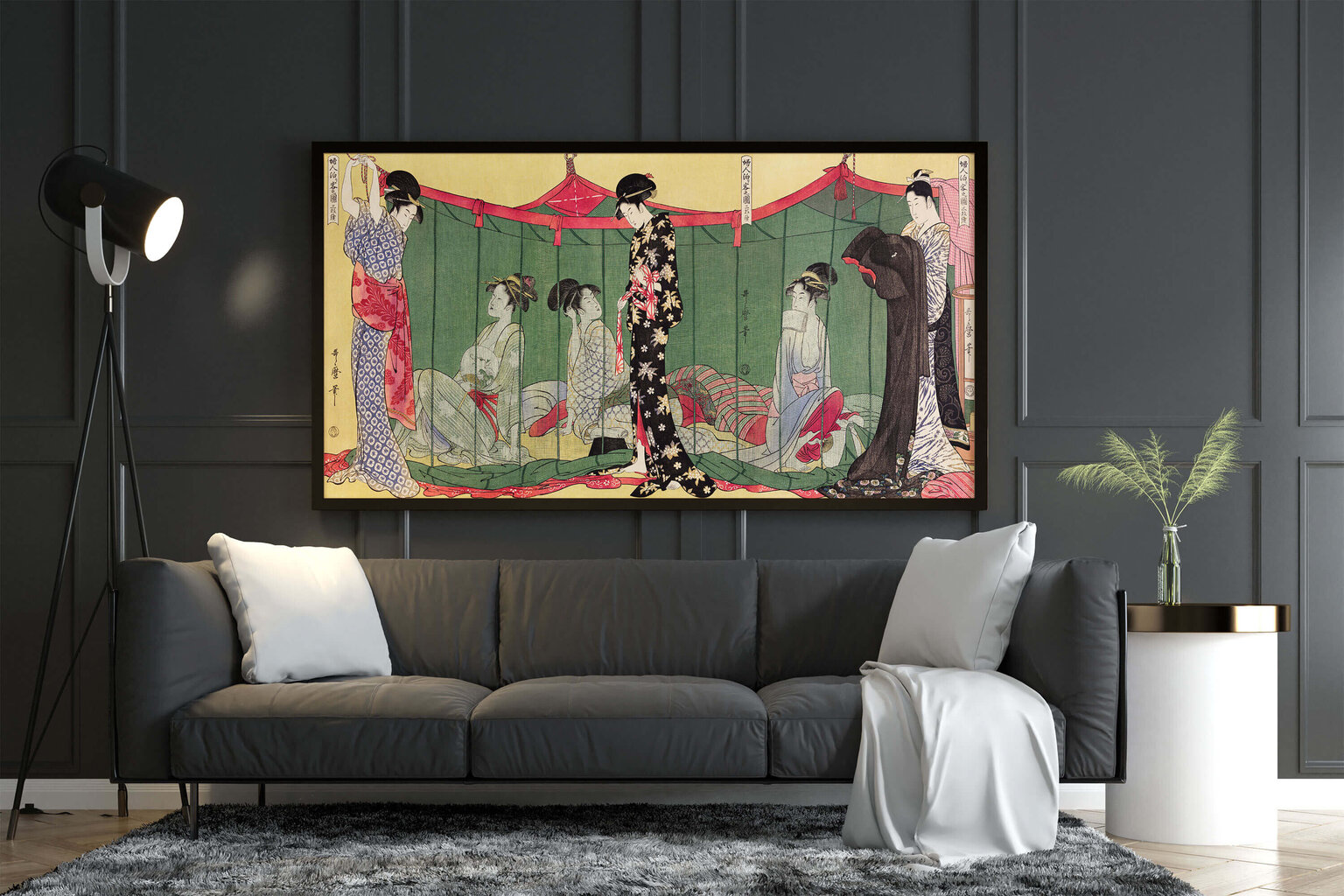 Jäljennös Nainen vierailijan kanssa (Utamaro Kitagawa), 100 x 50 cm hinta ja tiedot | Taulut | hobbyhall.fi