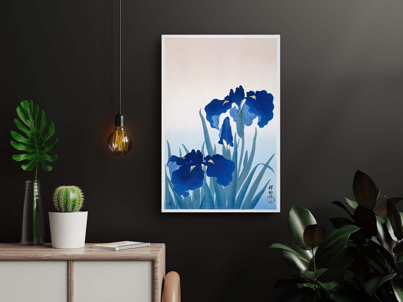 Jäljennys Irises (Ohara Koson), 100 x 70 cm hinta ja tiedot | Taulut | hobbyhall.fi