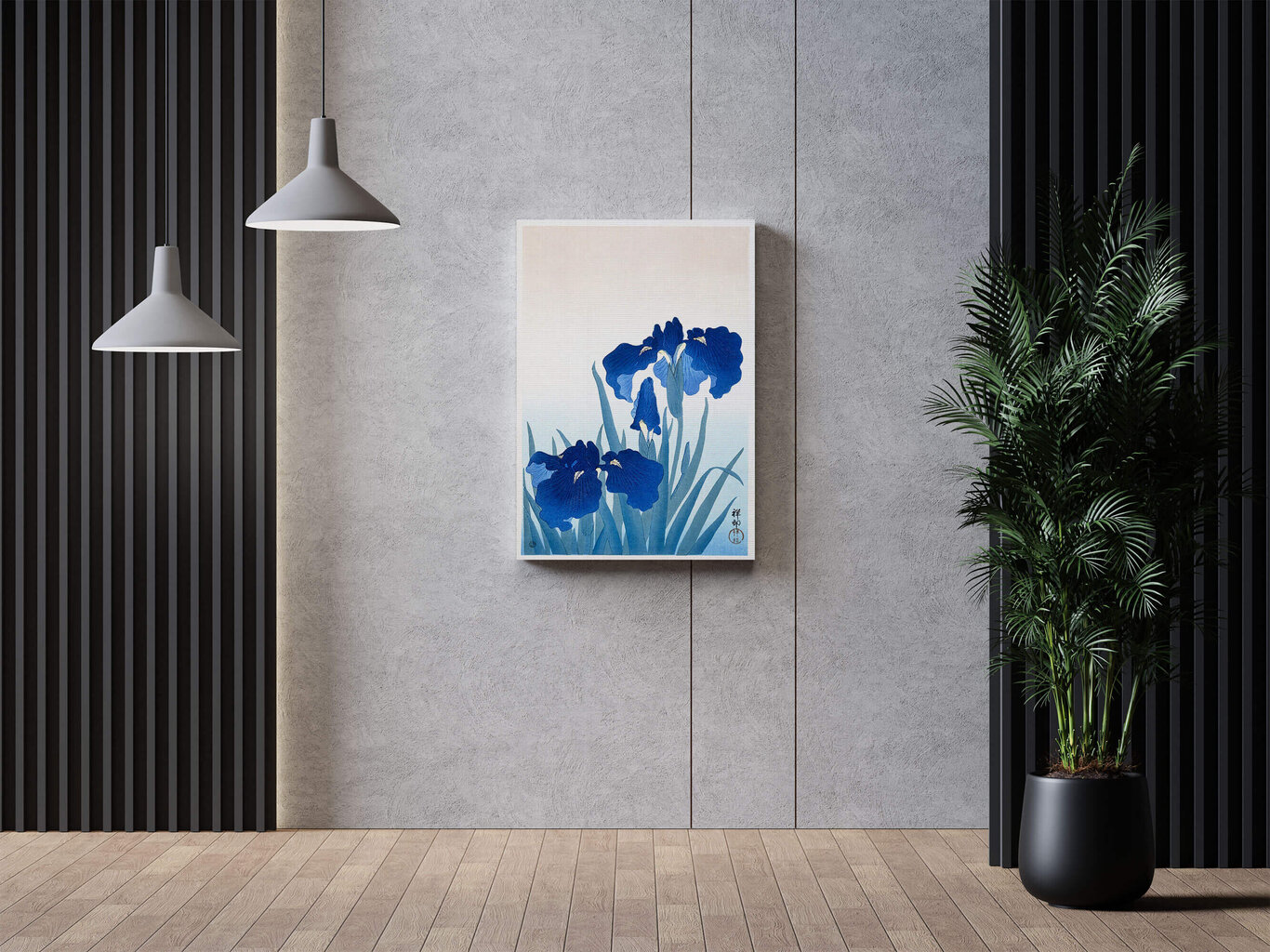 Jäljennys Irises (Ohara Koson), 100 x 70 cm hinta ja tiedot | Taulut | hobbyhall.fi
