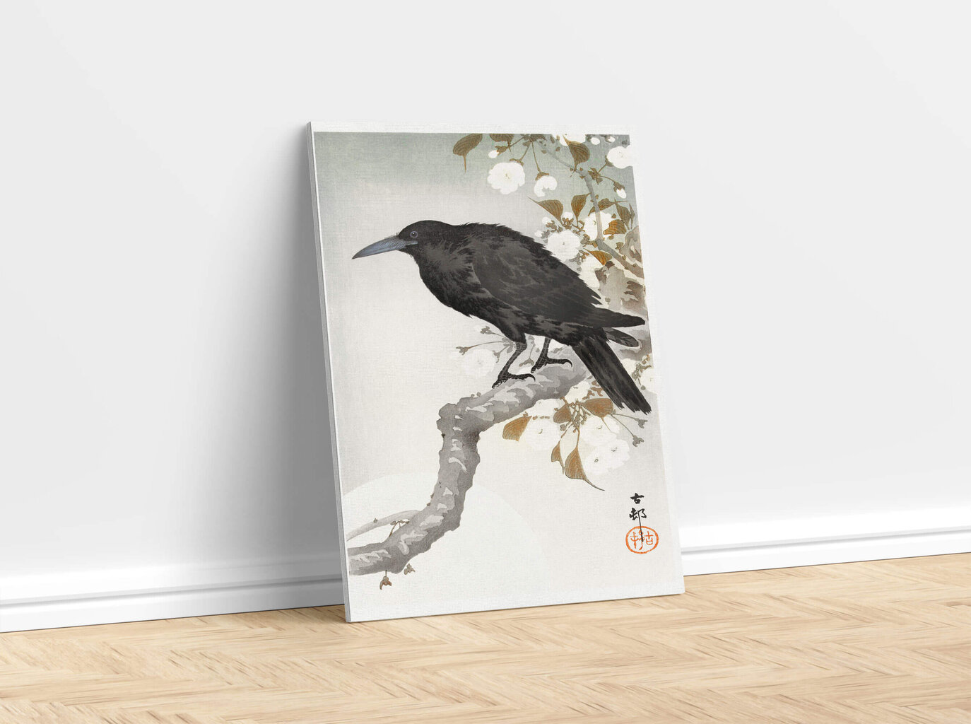 Jäljennös Varis ja täysikuu (Ohara Koson), 100 x 60 cm hinta ja tiedot | Taulut | hobbyhall.fi