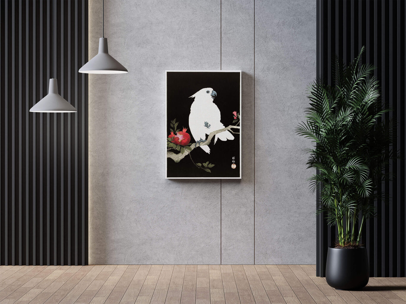 Kakadun ja granaattiomena (O'Hara Koson) Jäljennös, 100 x 70 cm hinta ja tiedot | Taulut | hobbyhall.fi