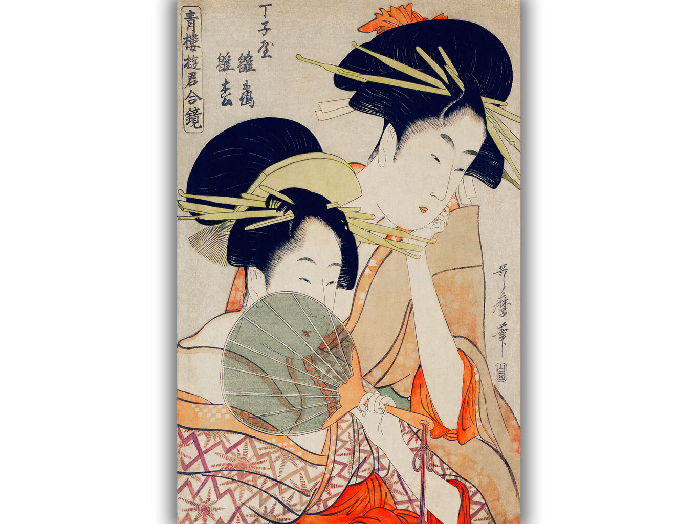 Jäljennös Chojiya Hinazuru Hiramatsu (Utamaro Kitagawa), 100 x 70 cm hinta ja tiedot | Taulut | hobbyhall.fi