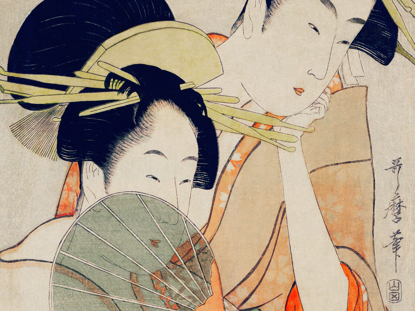 Jäljennös Chojiya Hinazuru Hiramatsu (Utamaro Kitagawa), 100 x 70 cm hinta ja tiedot | Taulut | hobbyhall.fi