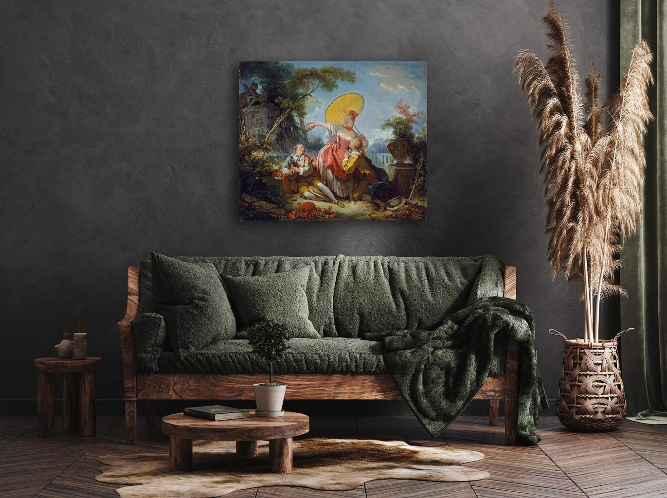 Musiikkikilpailu jäljennös (Jean-Honoré Fragonard), 100 x 80 cm hinta ja tiedot | Taulut | hobbyhall.fi