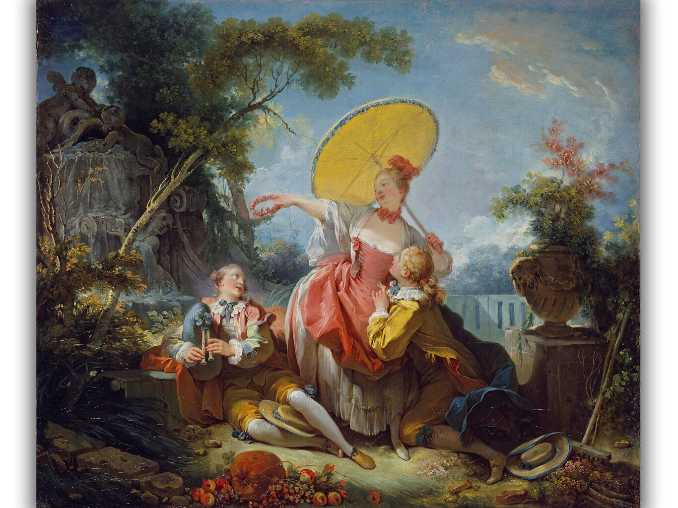 Musiikkikilpailu jäljennös (Jean-Honoré Fragonard), 100 x 80 cm hinta ja tiedot | Taulut | hobbyhall.fi