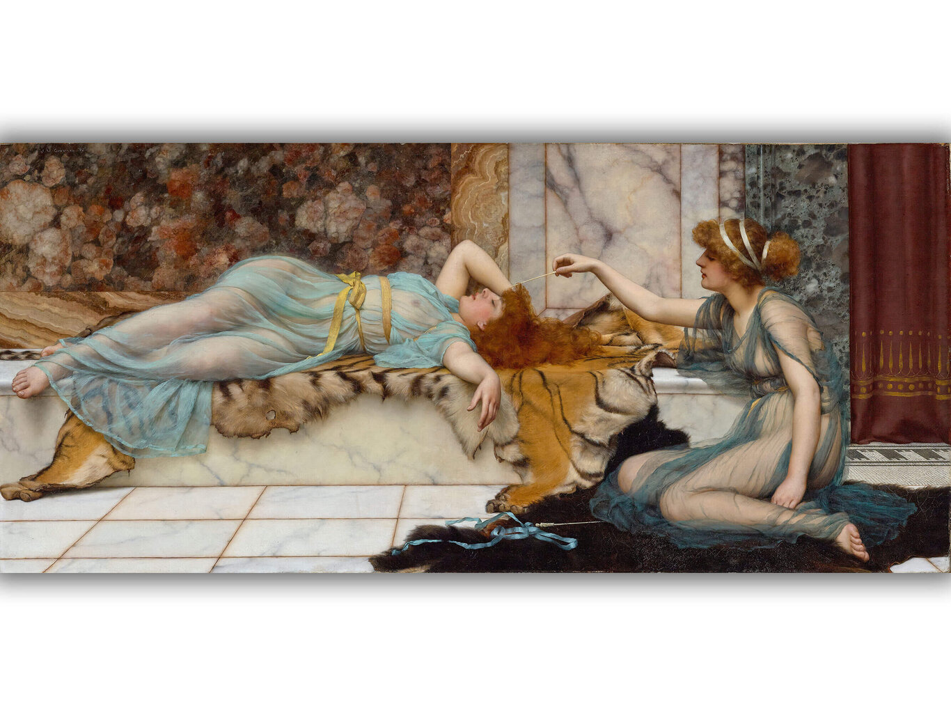 Jäljennös Hämmennystä ja rauhaa (John William Godward), 100 x 50 cm hinta ja tiedot | Taulut | hobbyhall.fi