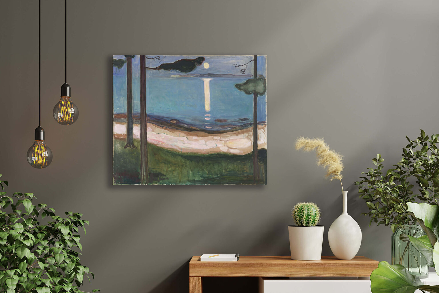 Jäljennös Moonlight (Edvard Munch), 100 x 80 cm hinta ja tiedot | Taulut | hobbyhall.fi