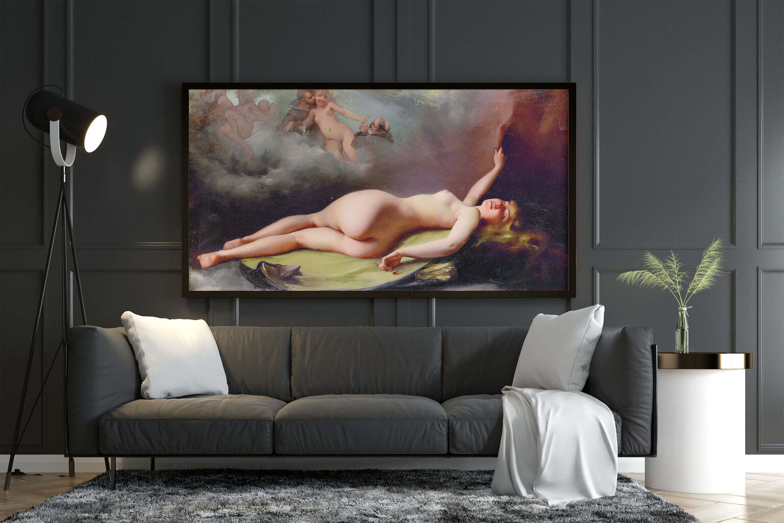 Jäljennös Makaava alastonkuva (Luis Ricardo Falero), 100 x 60 cm hinta ja tiedot | Taulut | hobbyhall.fi