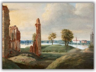 Jäljennös Biržain linnan rauniot (1800) (Pranciskus Smuglevichius), 100 x 70 cm hinta ja tiedot | Taulut | hobbyhall.fi