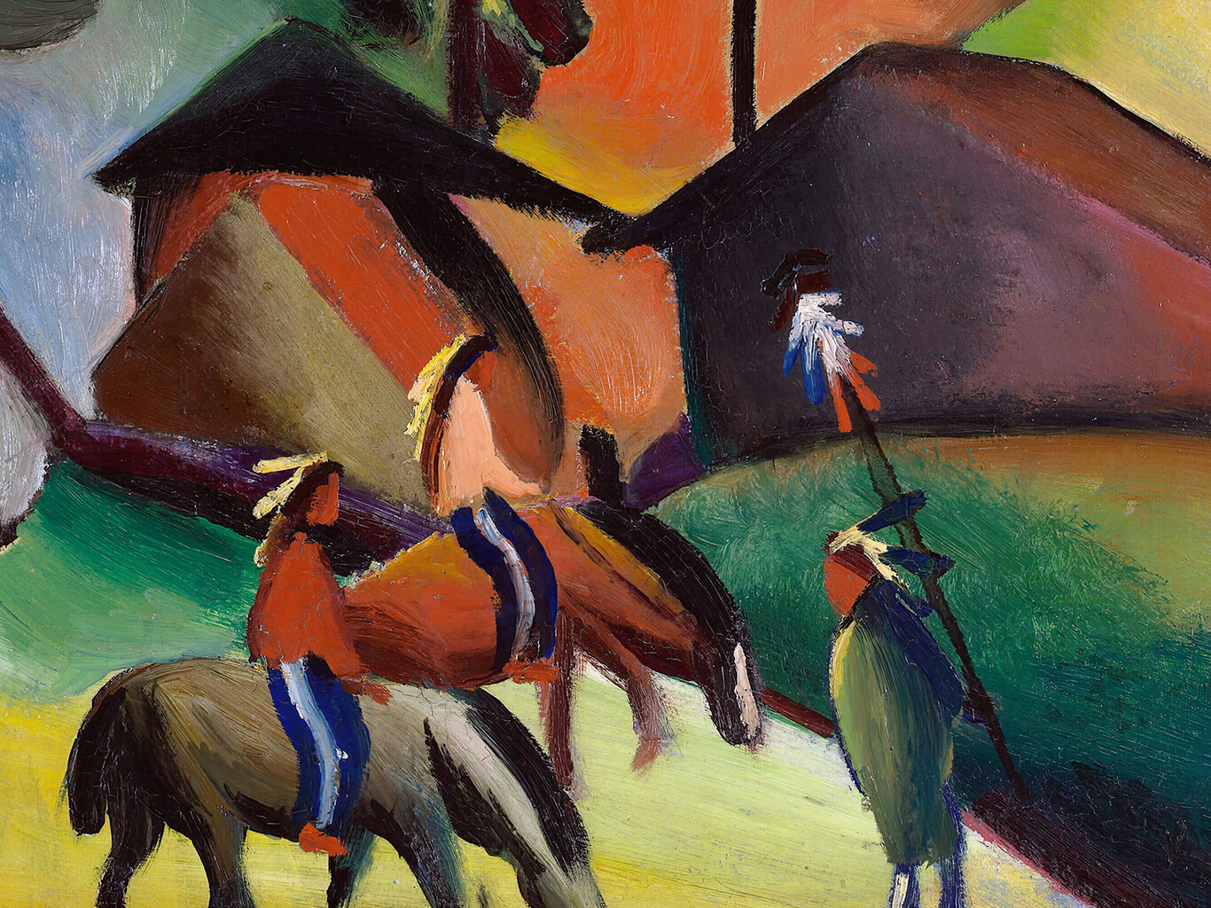 Intiaanien Jäljennös hevosen selässä, August Macke, 1911 hinta ja tiedot | Taulut | hobbyhall.fi