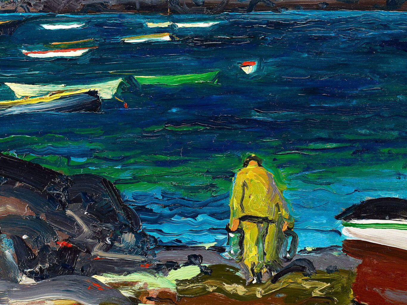 Jäljennös Harbor, Monhegan Coast, Maine, George Wesley Bellows, 1913 hinta ja tiedot | Taulut | hobbyhall.fi