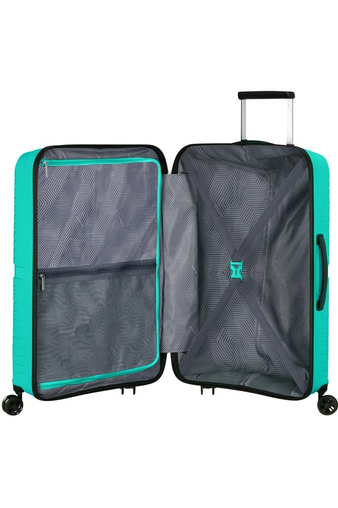 American Tourister Keskikokoinen matkalaukku Airconic Spinner Aqua Green M 67 cm, sininen hinta ja tiedot | Matkalaukut ja -kassit | hobbyhall.fi