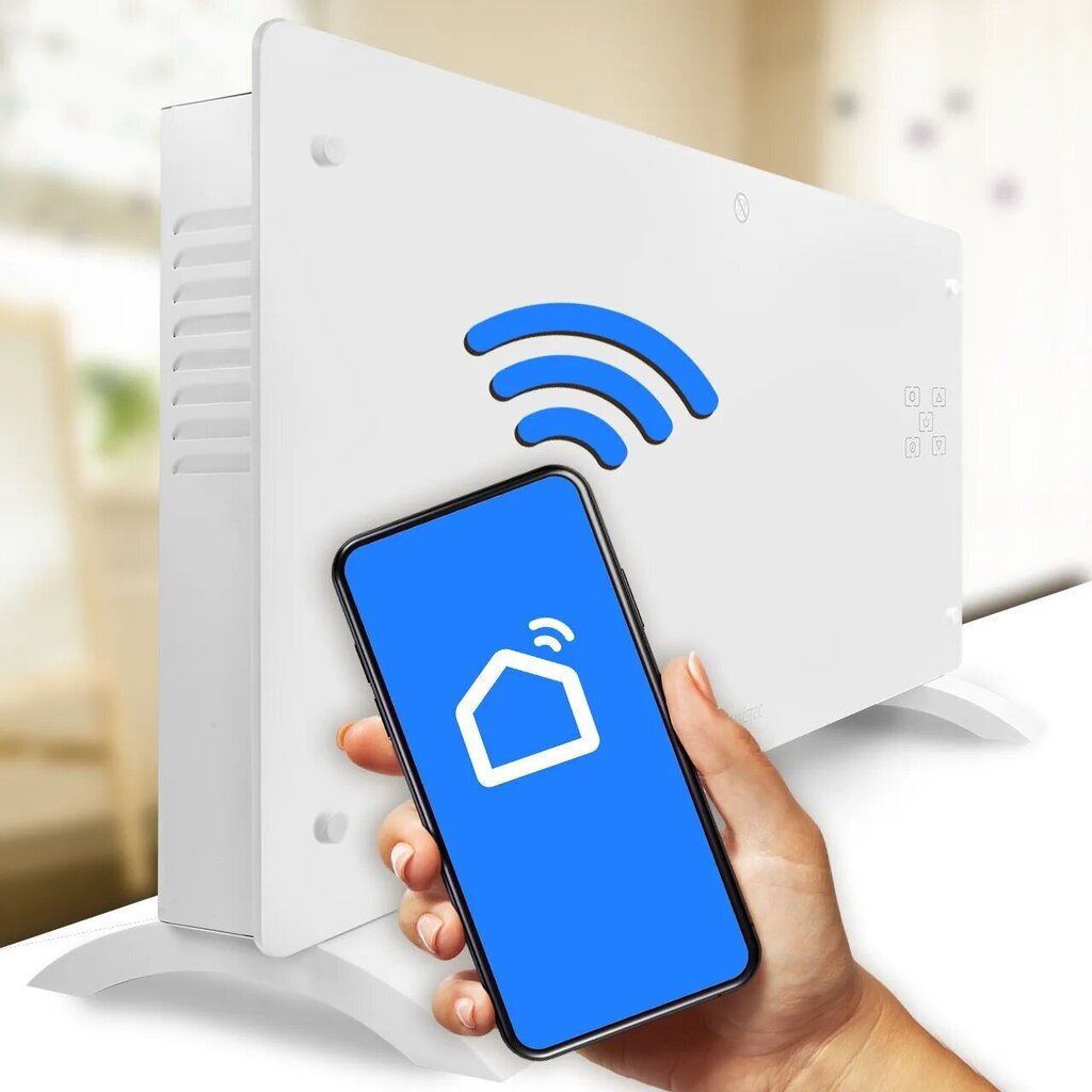 Lasikonvektorilämmitin Eco Wifi -termostaatti, valkoinen hinta ja tiedot | Lämmittimet | hobbyhall.fi