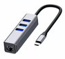 HUB USB-C Ethernet Gigabit RJ45 3x USB 3.0 hinta ja tiedot | Adapterit | hobbyhall.fi