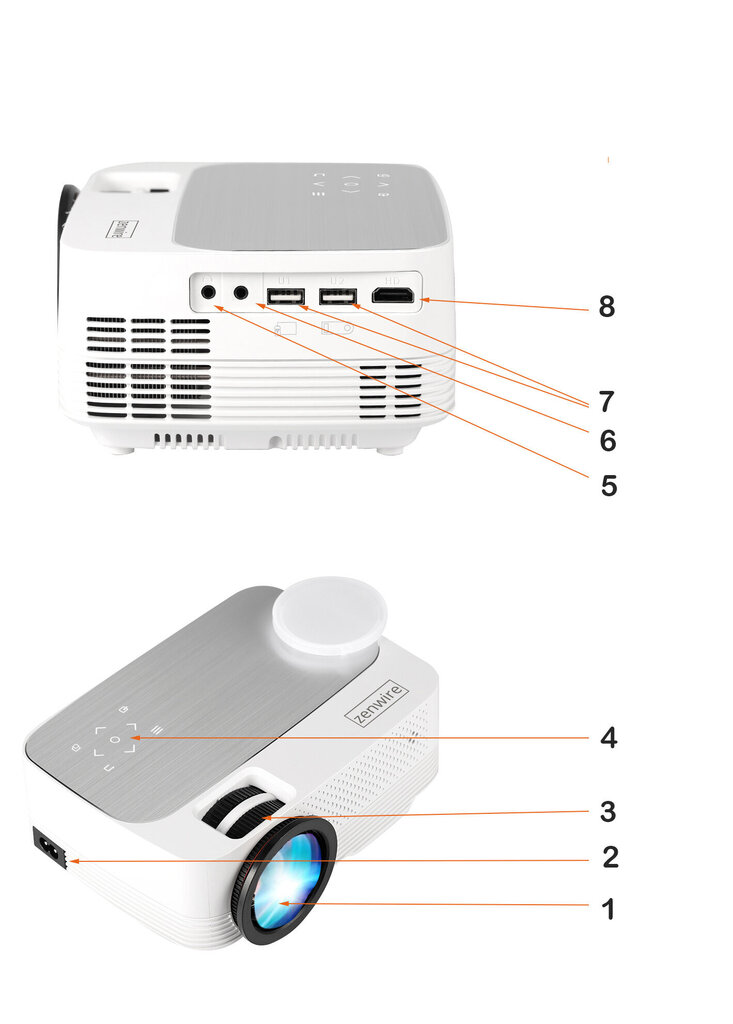 Zenwire Q6 Full HD LED -projektori 720p 4000lm 2000: 1170 tuumaa hinta ja tiedot | Projektorit | hobbyhall.fi